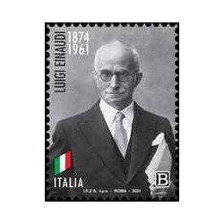 1 عدد تمبر شصتمین سالگرد درگذشت لوئیجی آینائودی - خودچسب-  ایتالیا 2021 ارزش روی تمبر 1.1 یورو