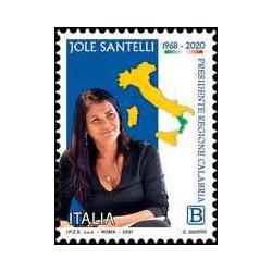 1 عدد تمبرجول سانتلی - رئیس منطقه کالابرا- خودچسب-  ایتالیا 2021 ارزش روی تمبر 1.1 یورو