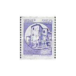 1 عدد تمبر سری پستی قلعه ها - تمبر رولی (Coil) - 750 لیر -  ایتالیا 1988