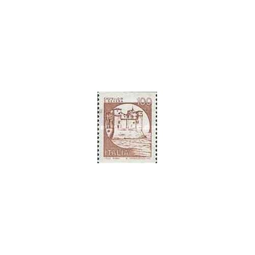 1 عدد تمبر سری پستی قلعه ها - تمبر رولی (Coil) - 100 لیر -  ایتالیا 1988