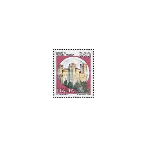 1 عدد تمبر سری پستی قلعه ها - 350 لیر -  ایتالیا 1987