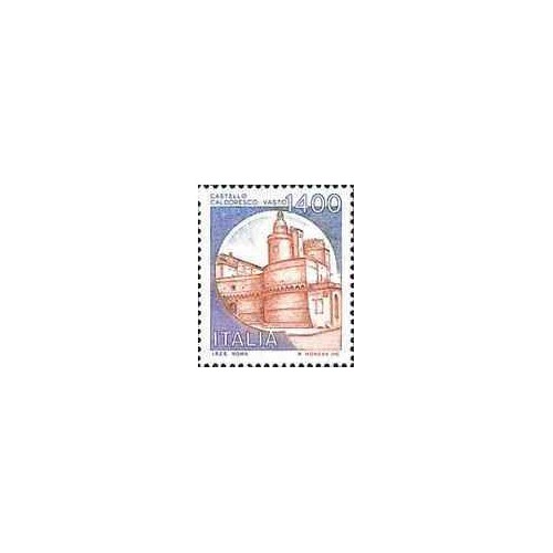 1 عدد تمبر سری پستی قلعه ها - 1400 لیر -  ایتالیا 1983