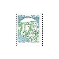 1 عدد تمبر سری پستی قلعه ها - تمبر رولی (Coil) - 300 لیر -  ایتالیا 1981
