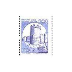 1 عدد تمبر سری پستی قلعه ها - تمبر رولی (Coil) - 200 لیر -  ایتالیا 1981 قیمت 5.5 دلار