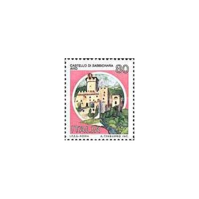 1 عدد تمبر سری پستی قلعه ها  - 80 لیر -  ایتالیا 1981