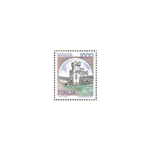 1 عدد تمبر سری پستی قلعه ها  - 1000 لیر -  ایتالیا 1980