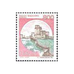 1 عدد تمبر سری پستی قلعه ها  - 800 لیر -  ایتالیا 1980
