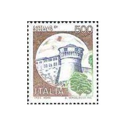 1 عدد تمبر سری پستی قلعه ها  - 500 لیر -  ایتالیا 1980