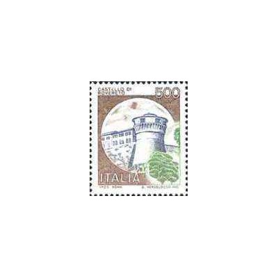1 عدد تمبر سری پستی قلعه ها  - 500 لیر -  ایتالیا 1980