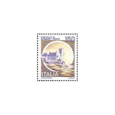 1 عدد تمبر سری پستی قلعه ها  - 150 لیر -  ایتالیا 1980