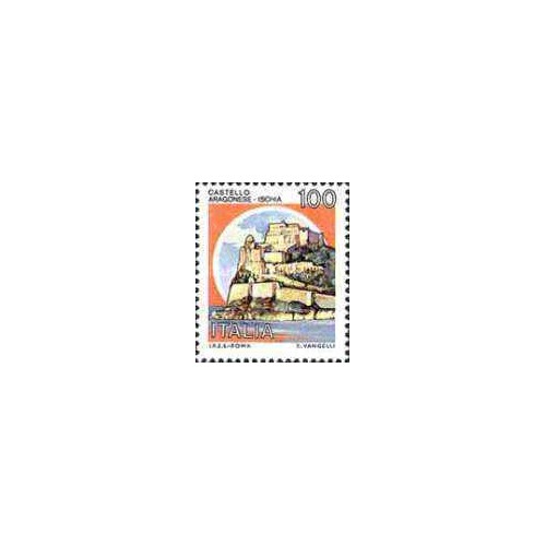 1 عدد تمبر سری پستی قلعه ها  - 100 لیر -  ایتالیا 1980