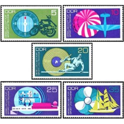 5 عدد  تمبر انجمن ورزش و فناوری - جمهوری دموکراتیک آلمان 1972