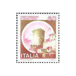 1 عدد تمبر سری پستی قلعه ها  - 60 لیر -  ایتالیا 1980