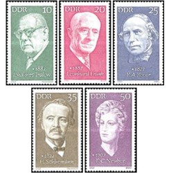 5 عدد  تمبر افراد مشهور - جمهوری دموکراتیک آلمان 1972