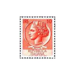 1 عدد تمبر سری پستی - سکه سیراکوسی - 10  -  ایتالیا 1955