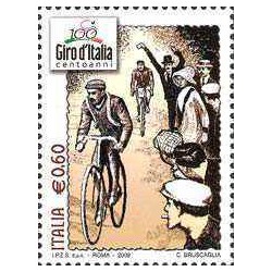 1 عدد  تمبر ورزش ایتالیایی - تور دوچرخه سواری ایتالیا - ایتالیا 2009