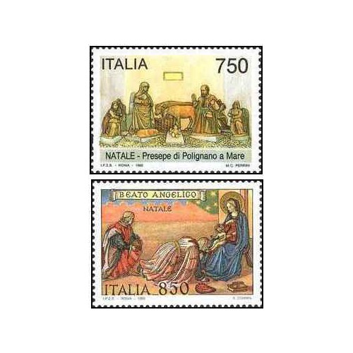 2 عدد  تمبر کریستمس - ایتالیا 1995
