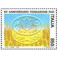1 عدد  تمبر پنجاهمین سالگرد تاسیس فائو - ایتالیا 1995