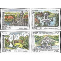 4 عدد  تمبر  باغ های عمومی تاریخیآ - ایتالیا 1995