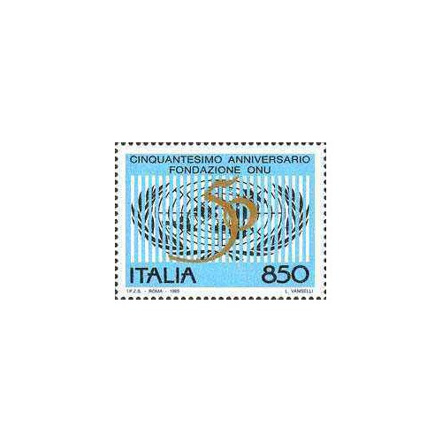 1 عدد  تمبر پنجاهمین سالگرد تاسیس سازمان ملل متحد - ایتالیا 1995