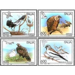 4 عدد  تمبر پرندگان - ایتالیا 1995