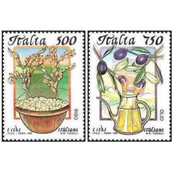 2 عدد  تمبر غذای ایتالیایی - ایتالیا 1995