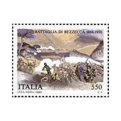 1 عدد  تمبر صد و بیستمین سالگرد نبرد بزکا - ایتالیا 1986