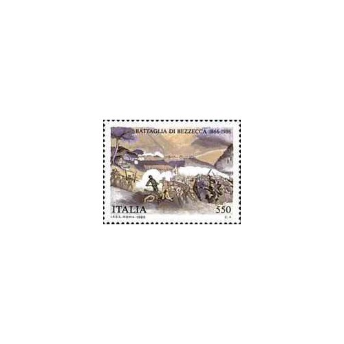 1 عدد  تمبر صد و بیستمین سالگرد نبرد بزکا - ایتالیا 1986