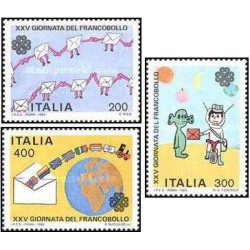 3 عدد  تمبر روز تمبر- ایتالیا 1983