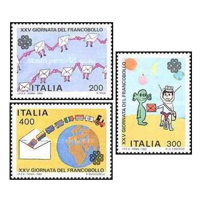 3 عدد  تمبر روز تمبر- ایتالیا 1983