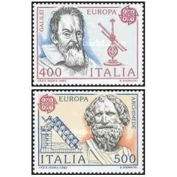 2 عدد تمبر مشترک اروپا - Europa Cept - اختراعات - گالیله - ایتالیا 1983 قیمت 13.6 دلار