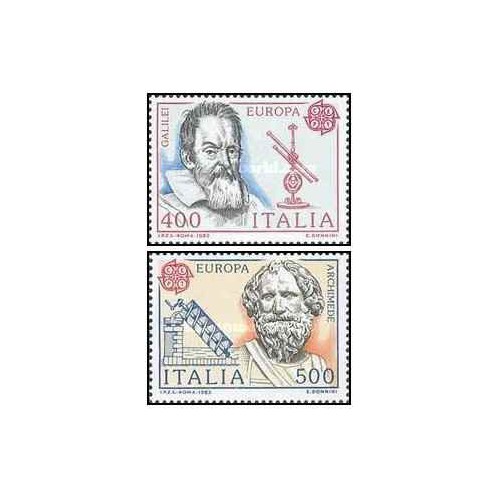 2 عدد تمبر مشترک اروپا - Europa Cept - اختراعات - گالیله - ایتالیا 1983 قیمت 13.6 دلار