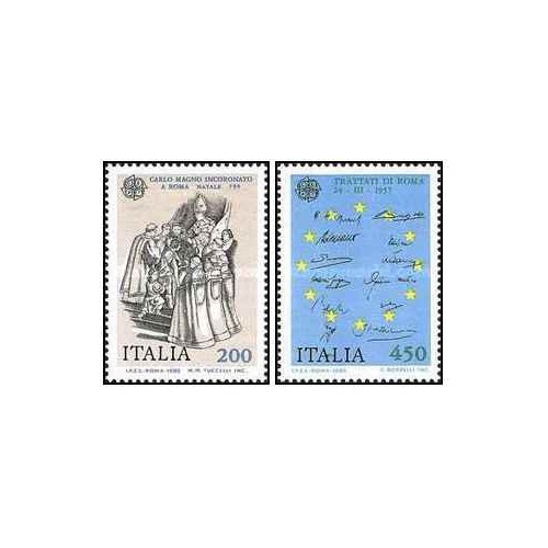 2 عدد تمبر مشترک اروپا - Europa Cept - رویدادهای تاریخی - ایتالیا 1982