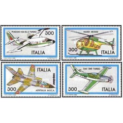 4 عدد تمبر هواپیماها - ایتالیا 1982