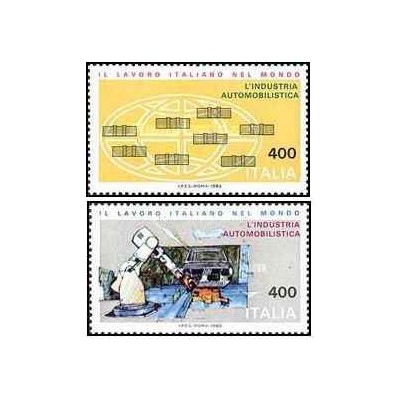 2 عدد تمبرکارهای مهندسی عمران در خارج از کشور - ایتالیا 1983