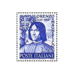 1 عدد تمبر پانصدمین سالگرد تولد لورنزو مدیچی - ایتالیا 1949 قیمت 17 دلار