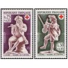 2 عدد تمبر صلیب سرخ  - فرانسه 1967