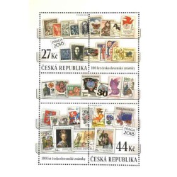 مینی شیت صدمین سالگرد اولین تمبر پستی چکسلواکی - جمهوری چک 2018 ارزش روی شیت 3.3 دلار