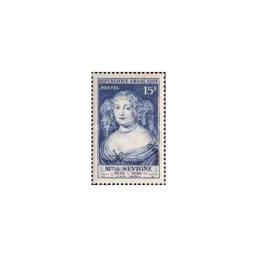 1 عدد تمبر مادام دو سویین - شهرت بخاطر نامه نگاری - فرانسه 1950
