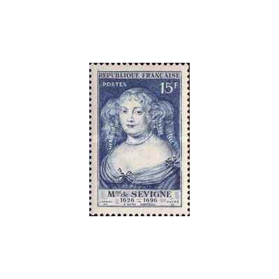 1 عدد تمبر مادام دو سویین - شهرت بخاطر نامه نگاری - فرانسه 1950
