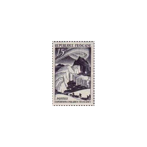 1 عدد تمبر سفر قطب - فرانسه 1949 1 عدد تمبر سفر قطب - فرانسه 1949