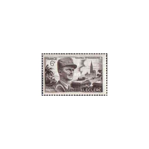 1 عدد تمبر یادبود ژنرال لکلرک - فرانسه 1948