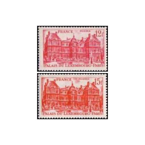 2 عدد تمبر توریسم -  کاخ لوکزامبورگ - فرانسه 1948