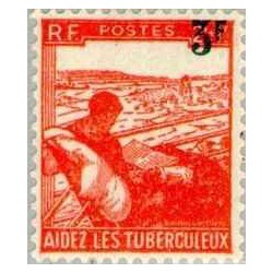1 عدد تمبر خیریه - کمک به سل (با هزینه اضافی) - فرانسه 1946