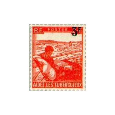 1 عدد تمبر خیریه - کمک به سل (با هزینه اضافی) - فرانسه 1946