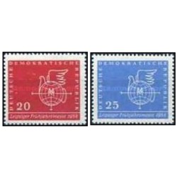 2 عدد  تمبر نمایشگاه بهاره لایپزیگ - جمهوری دموکراتیک آلمان 1958
