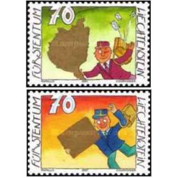 2 عدد تمبر تبریک - لیختنشتاین 2001
