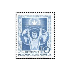 1 عدد  تمبر دهمین سالگرد همبستگی مردمی - جمهوری دموکراتیک آلمان 1955