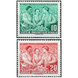 2 عدد  تمبر روز جهانی زن - جمهوری دموکراتیک آلمان 1955