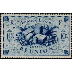 1 عدد تمبر سری پستی - تولیدات ملی  -10 سنت - مستعمرات  فرانسه - ریونیون 1943